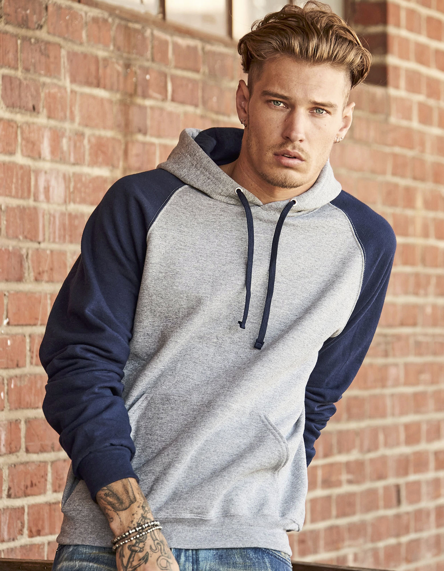 Jerzees 0S96CR0 NuBlend Colour Block Raglan Hooded Sweatshirt JZ96CR