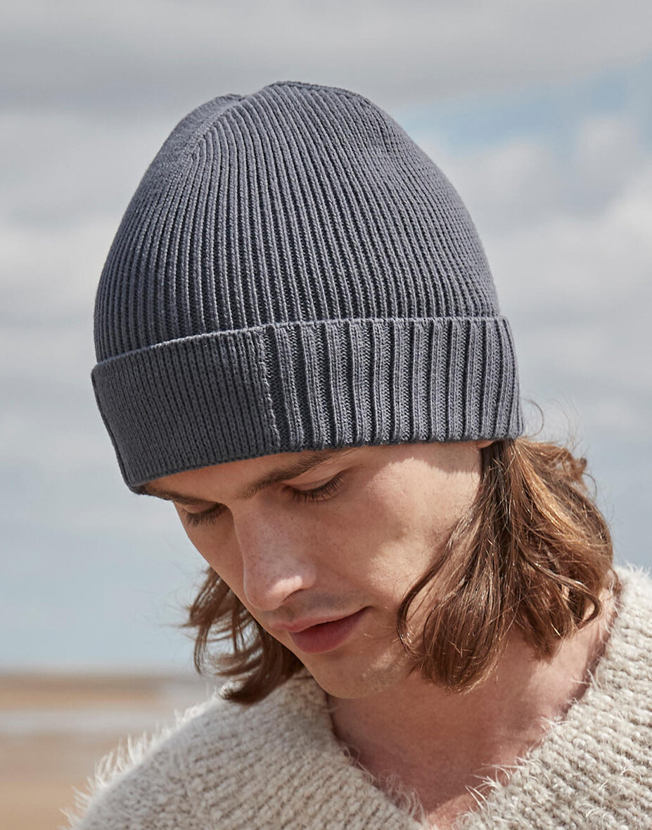 Beechfield B438N Organic Cotton Engineered Patch Beanie