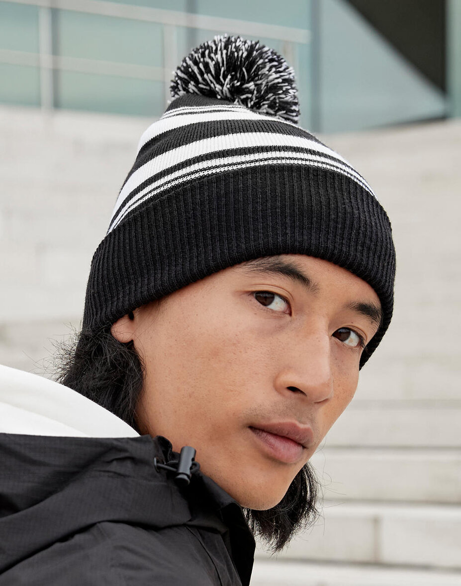 Beechfield B473R Striped Fan Beanie