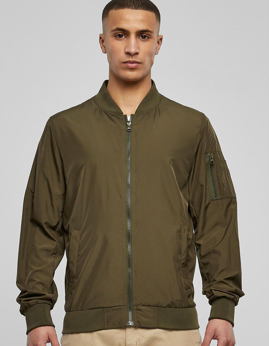 Build Your Brand BY045 Nylon Bomber Jacket