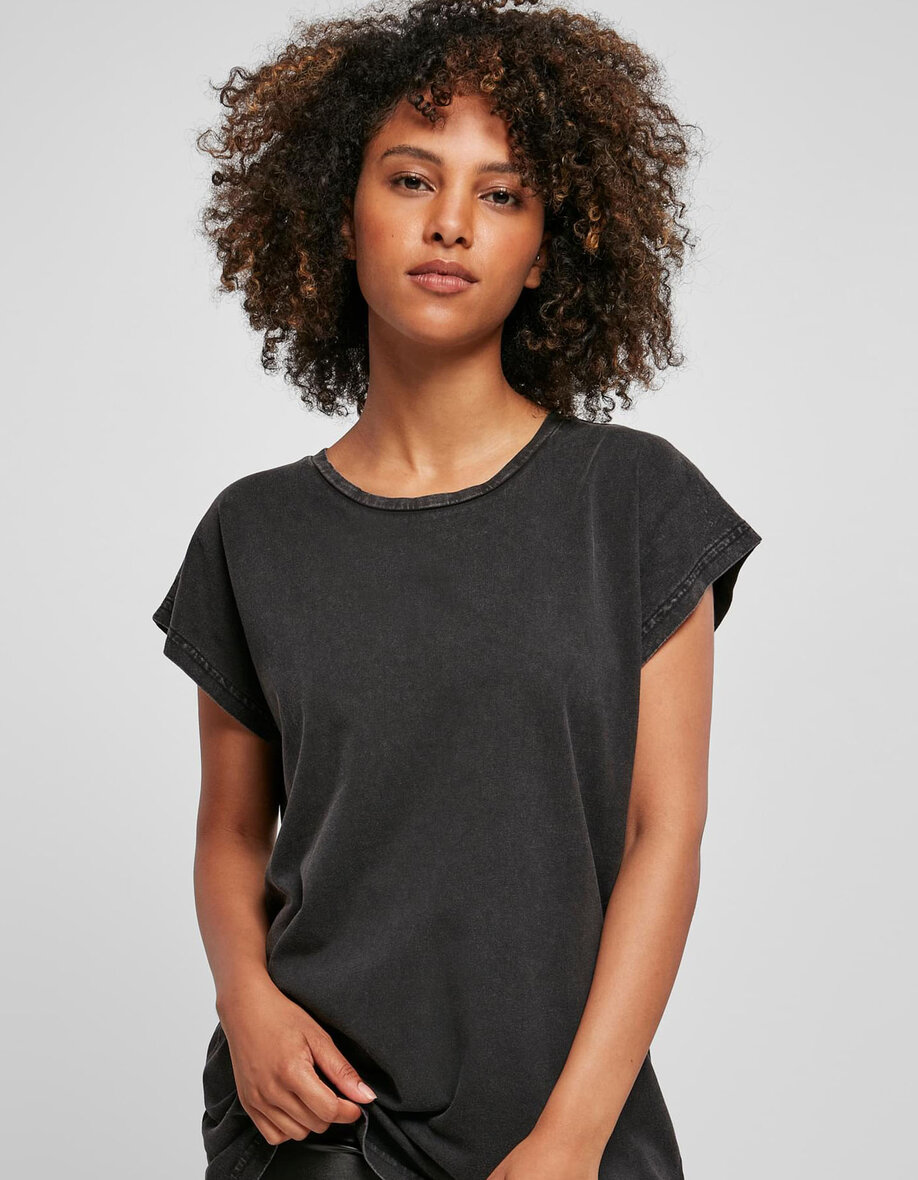 Build Your Brand BY053 Ladies´ Acid Washed Extended Shoulder Tee