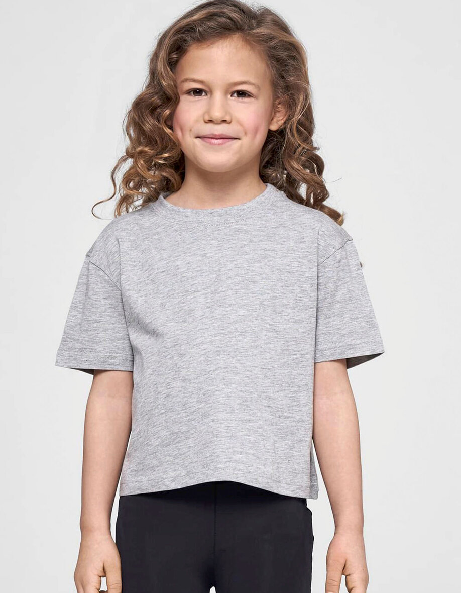 Build Your Brand BY114 Girls Cropped Jersey Tee