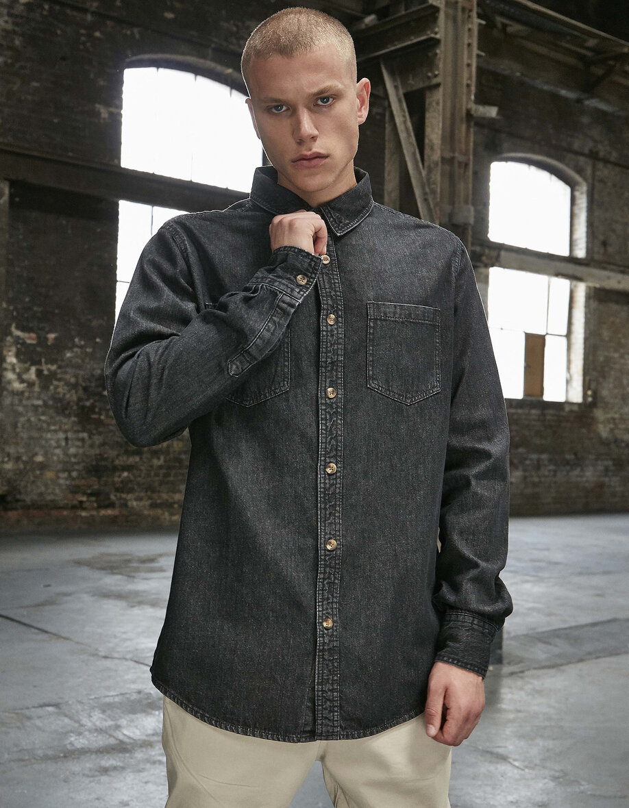 Build Your Brand BY152 Denim Shirt