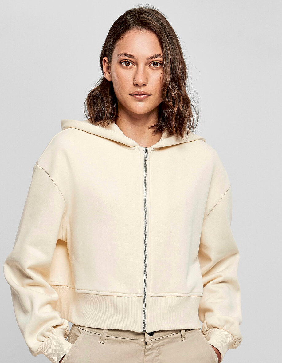 Build Your Brand BY237 Ladies Short Oversized Zip Jacket