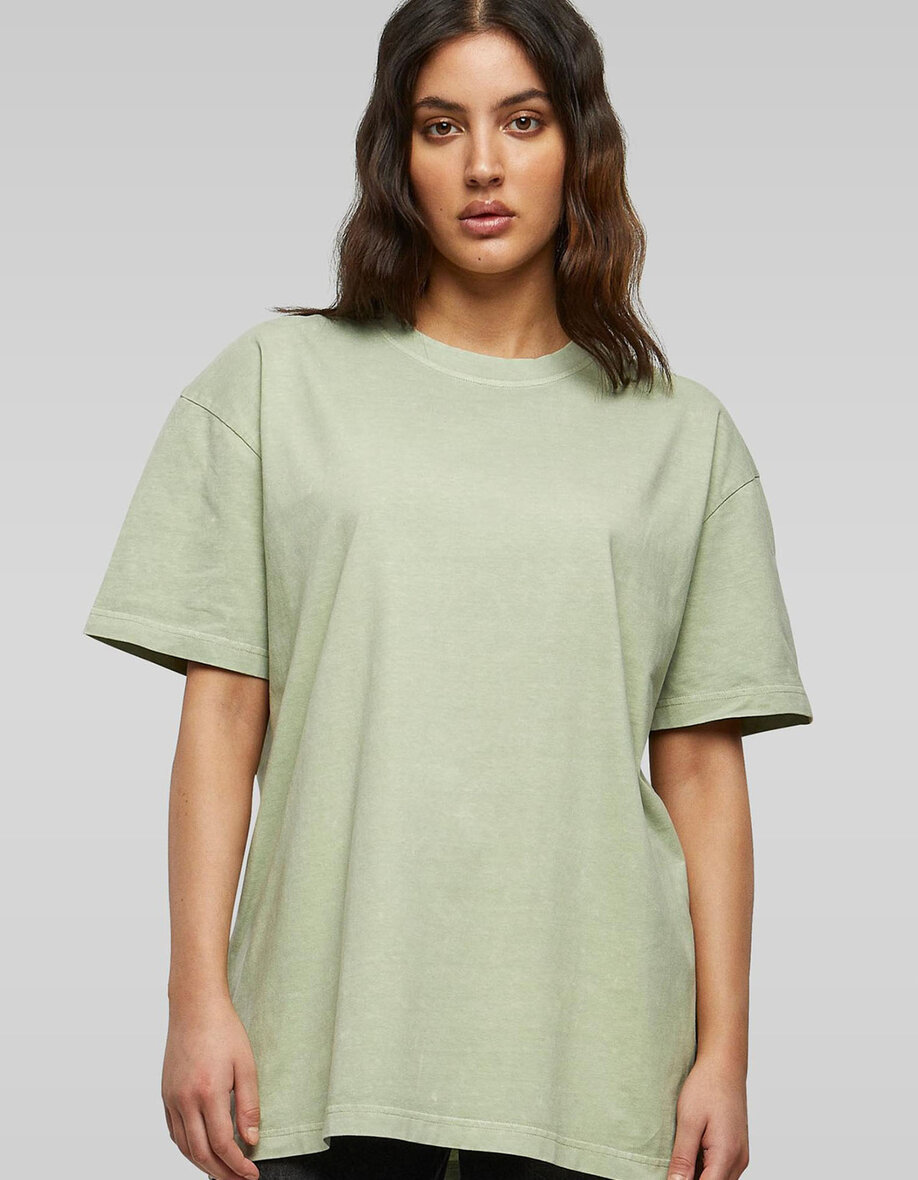 Build Your Brand BY270 Ladies Oversized Acid Wash Tee