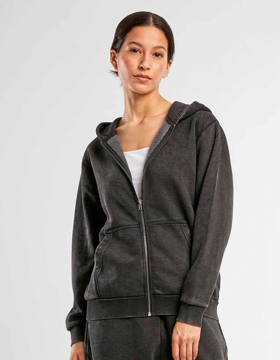 Build Your Brand BY299 Ladies Vintage Heavy Zip Hoody