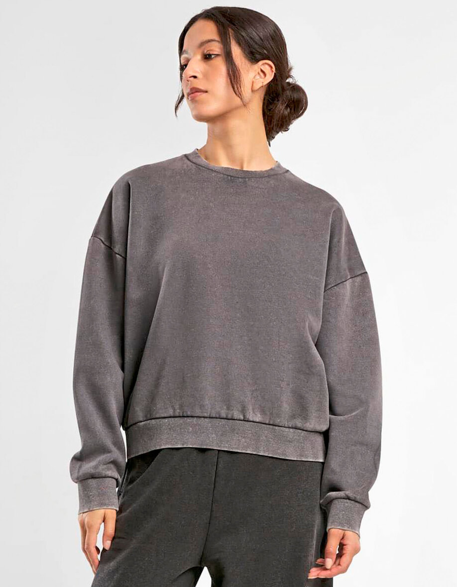 Build Your Brand BY301 Ladies Vintage Heavy Crewneck