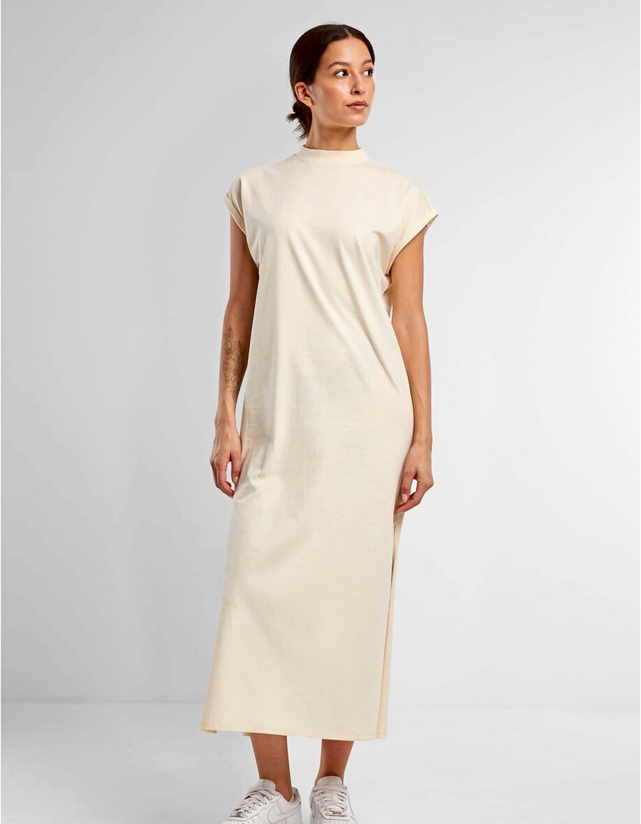Build Your Brand BY302 Ladies Long Extended Shoulder Dress
