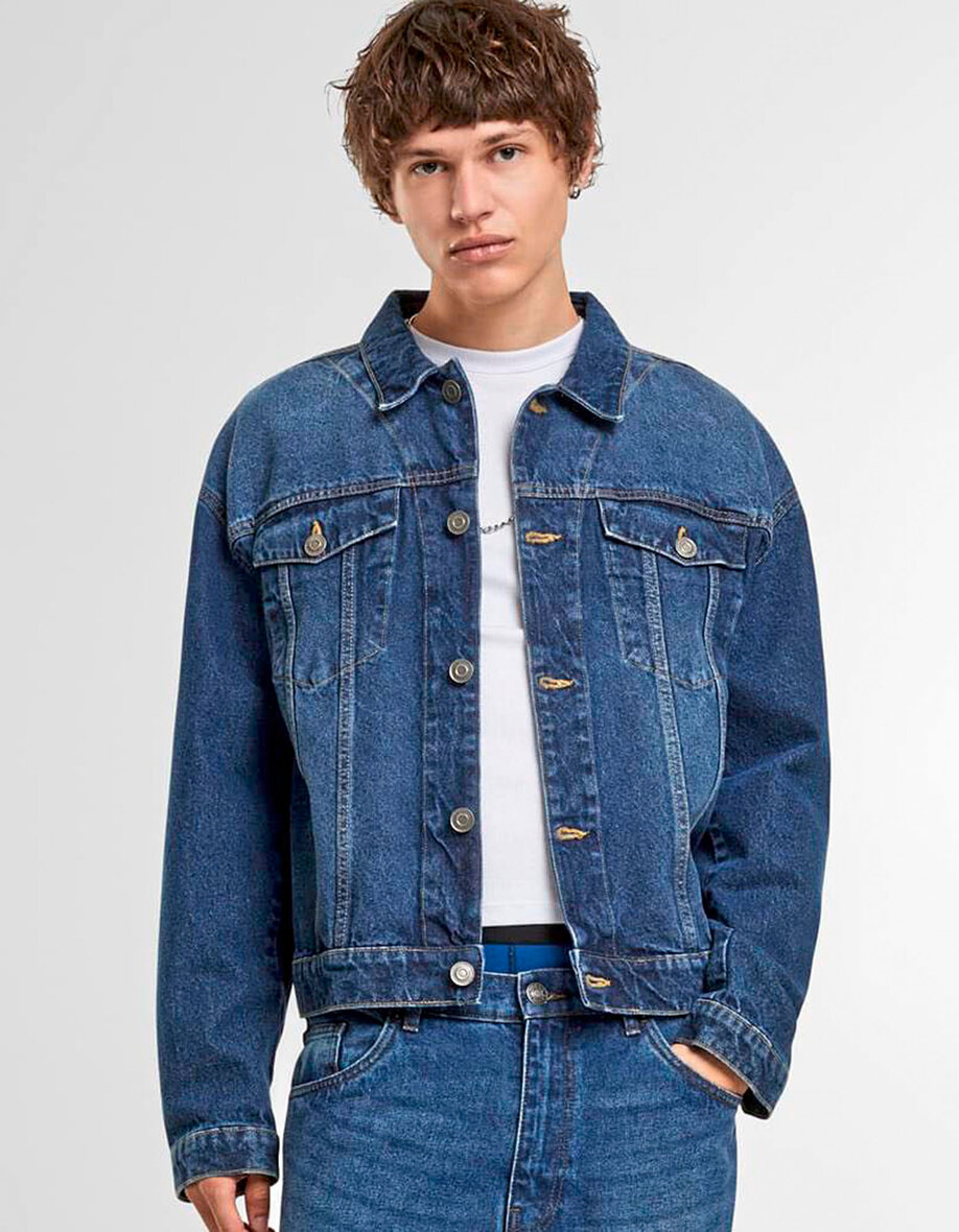 Build Your Brand BY312 Heavy Ounce Boxy Denim Jacket