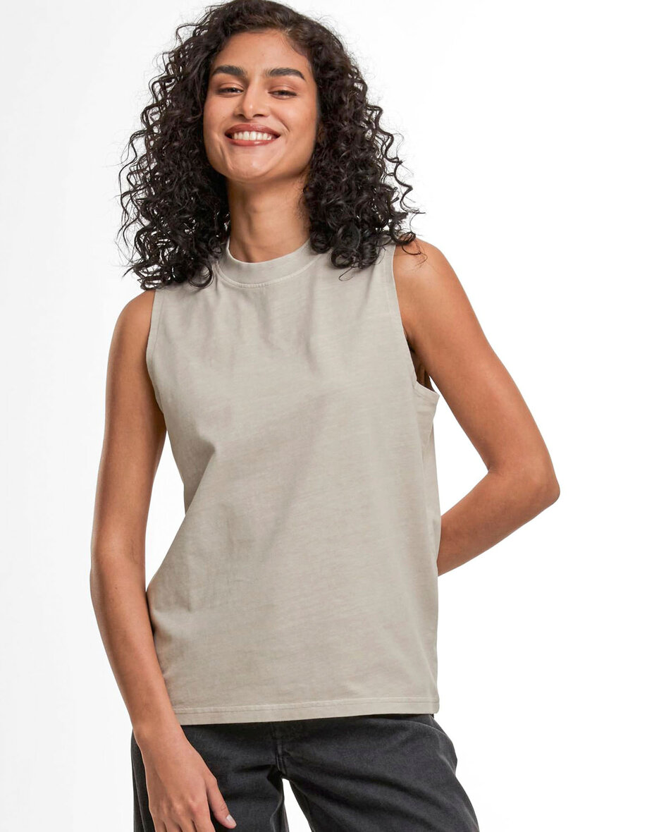 Build Your Brand BY429 Ladies Vintage Washed Sleeveless Tee