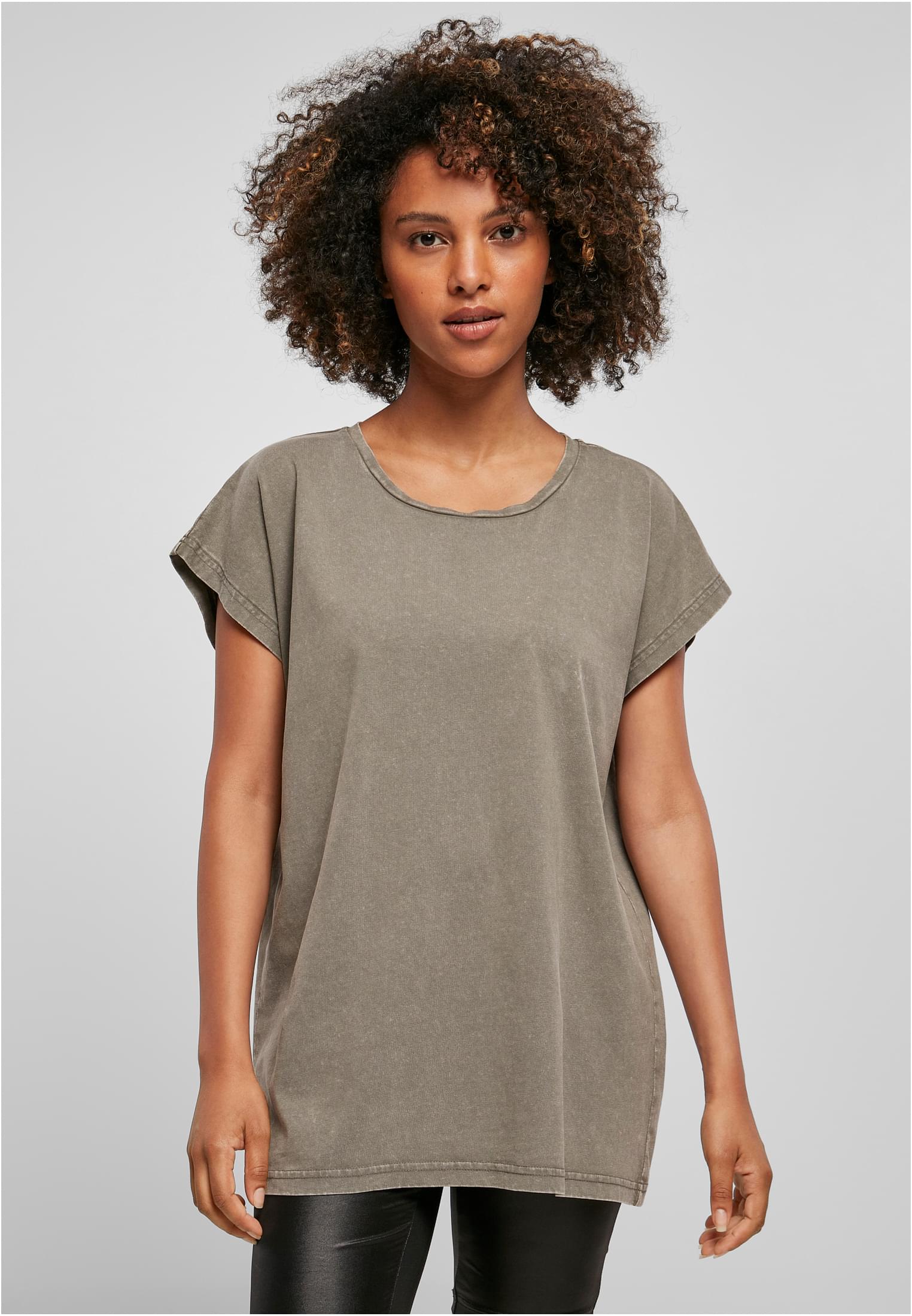 Build Your Brand BY053 Ladies´ Acid Washed Extended Shoulder Tee