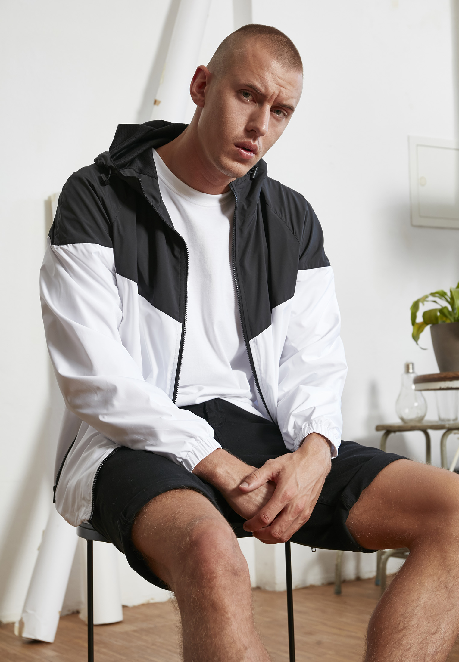 Build Your Brand BY129 2-Tone Tech Windrunner Windbreaker