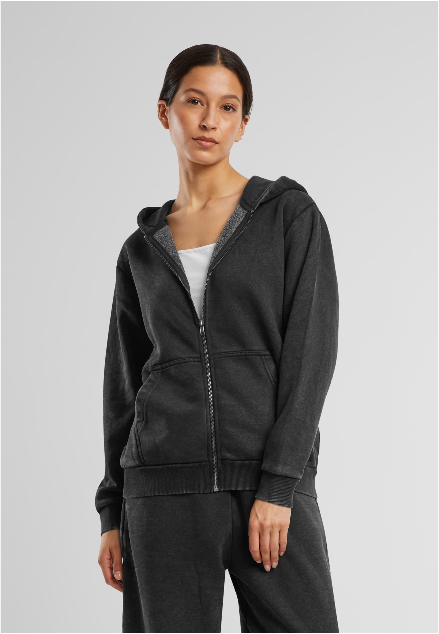 Build Your Brand BY299 Ladies Vintage Heavy Zip Hoody