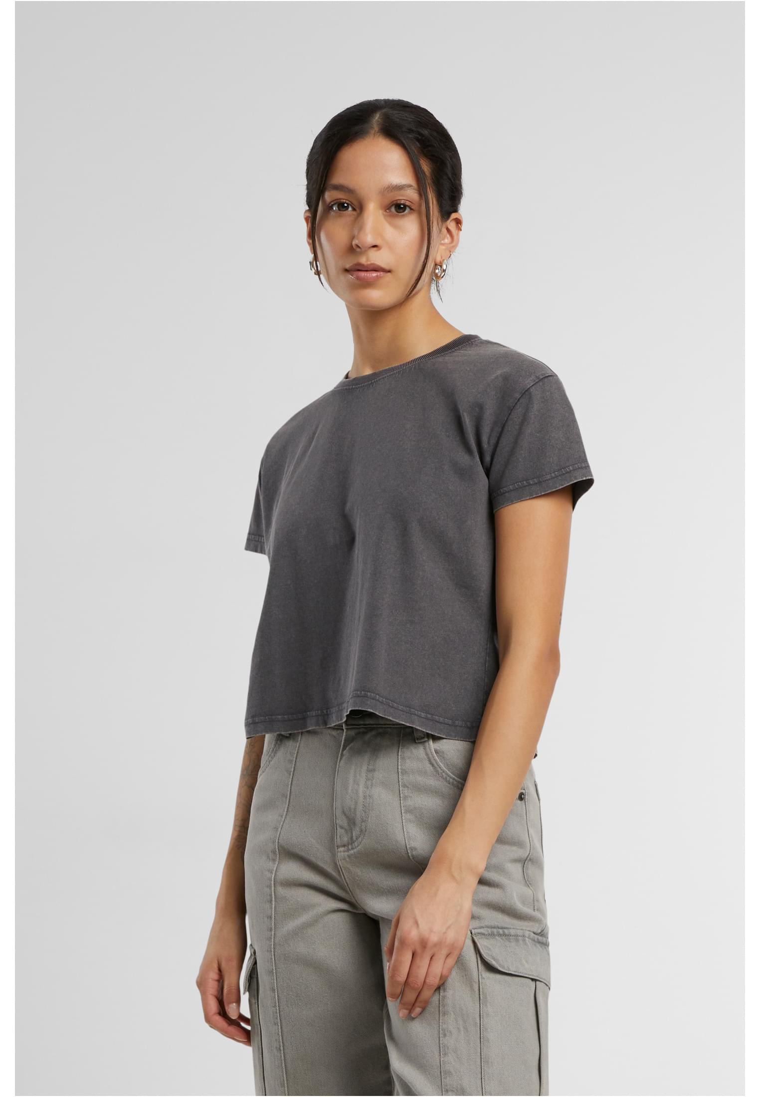 Build Your Brand BY305 Ladies Vintage Cropped Tee