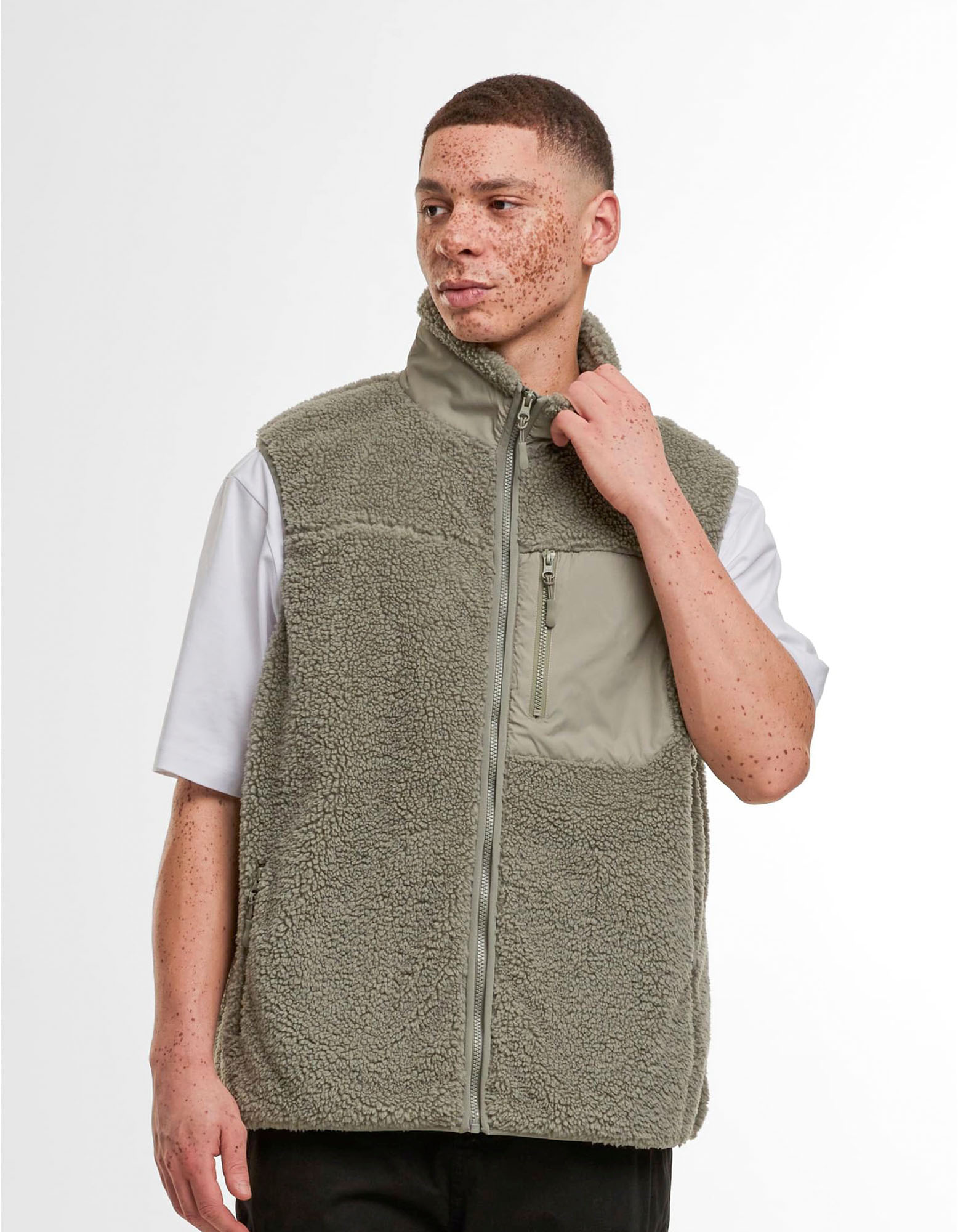 Build Your Brand BY407 Bonded Sherpa Vest