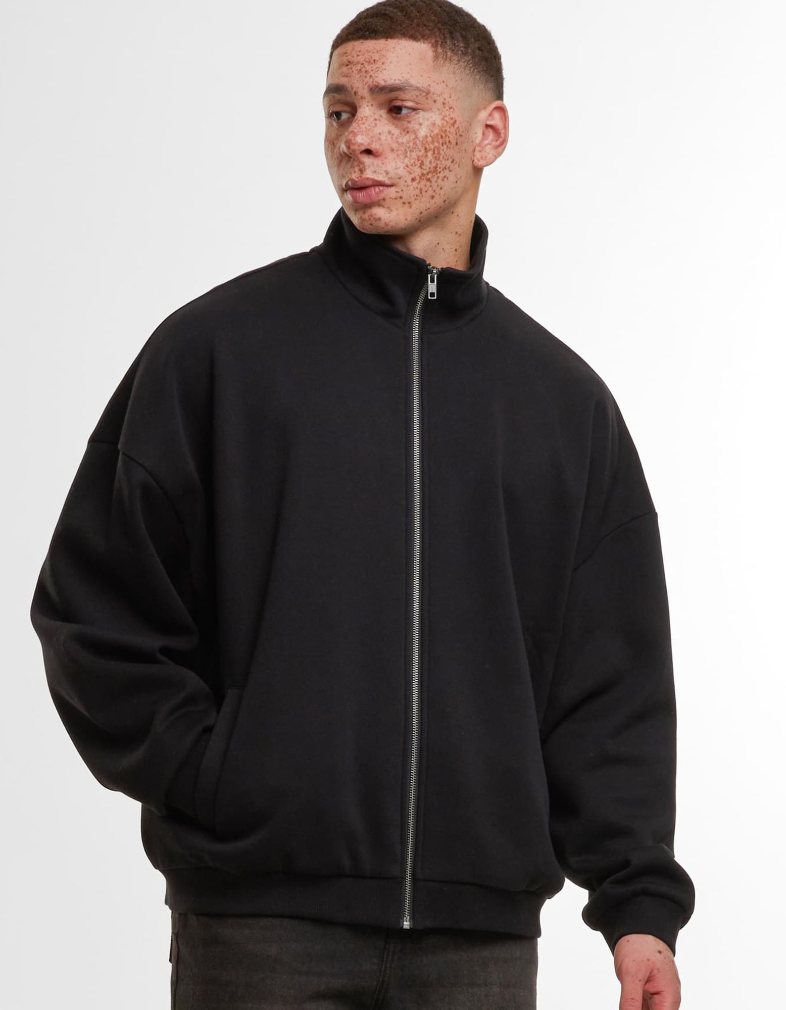 Build Your Brand BY422 Oversized Zip Jacket