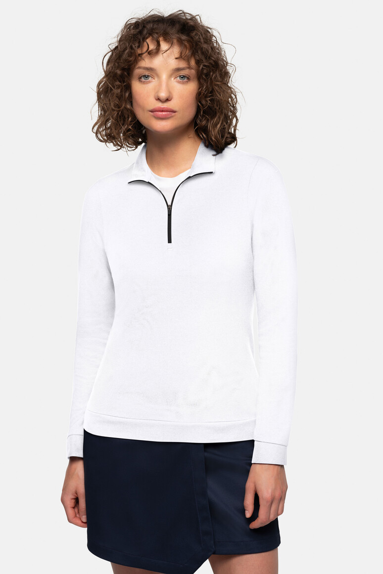 HAKRO 0335 Damen Zip-Longsleeve Piqué MIKRALINAR® ECO
