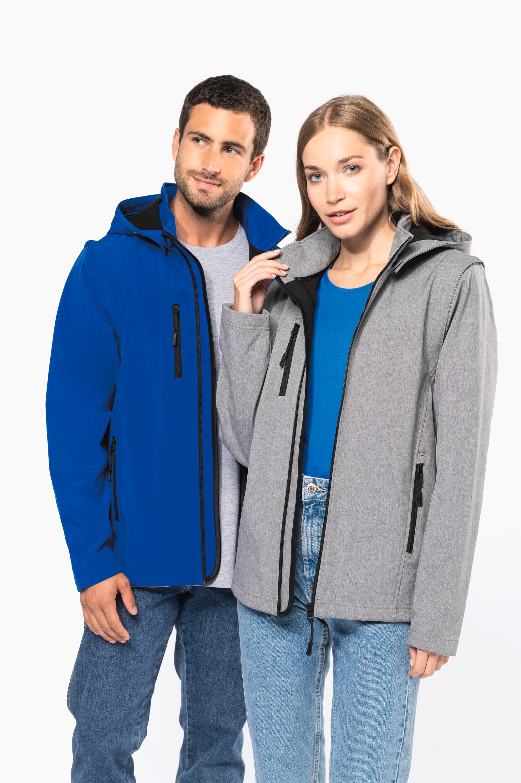 Kariban K422 3-lagige Unisex-Softshell-Jacke mit Kapuze und abnehmbaren Ärmeln besticken lassen