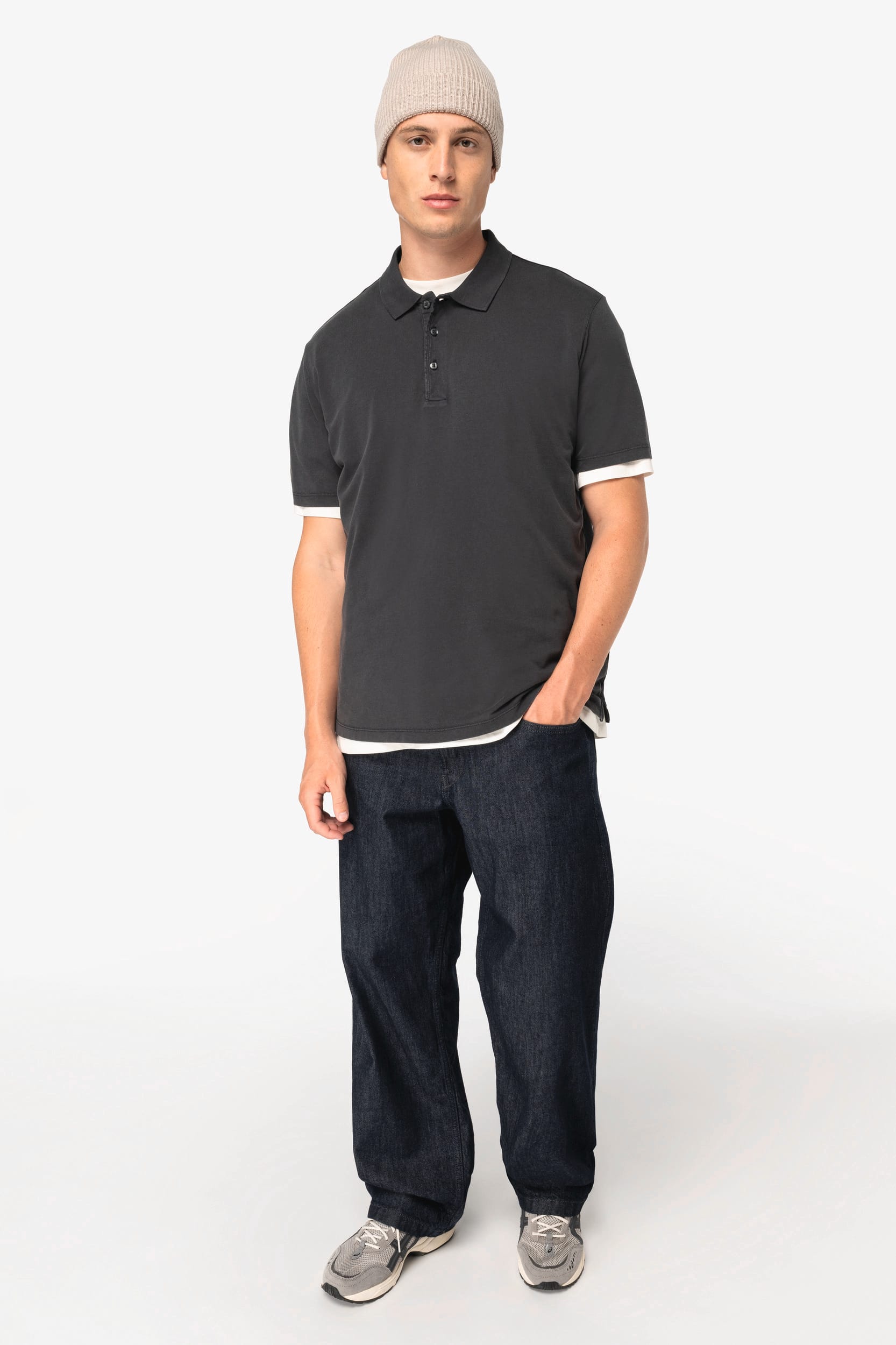 Native Spirit NS201 Umweltfreundliches ausgewaschenes Herren-Polohemd aus Jersey