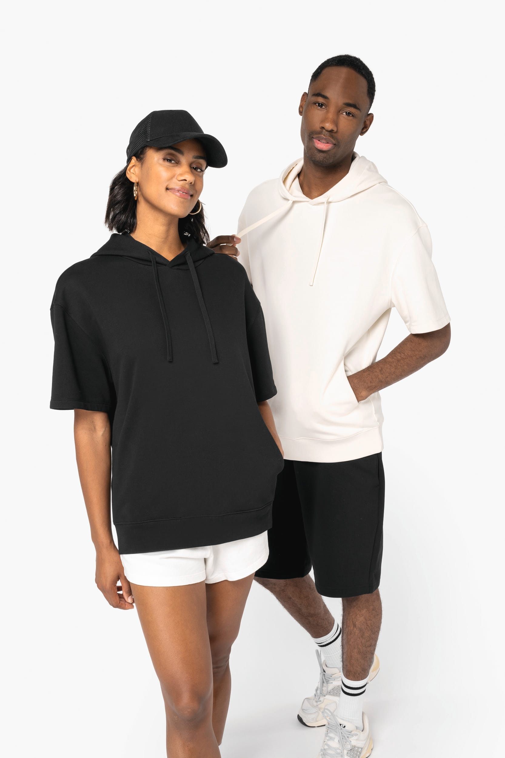 Native Spirit NS406 Umweltfreundliches Unisex Kapuzen-Sweatshirt mit überschnittener Schulterpartie aus French Terry