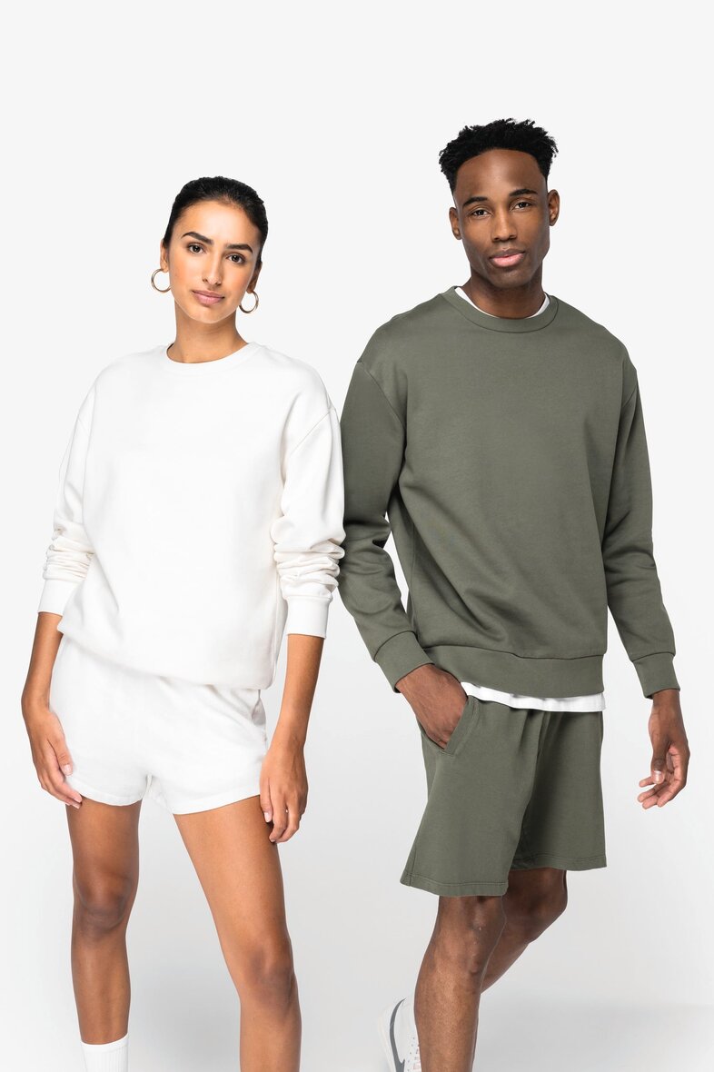 Native Spirit NS435 Umweltfreundliches Unisex Sweatshirt mit Rundhalsausschnitt und hängenden Schultern aus gebürstetem Molton