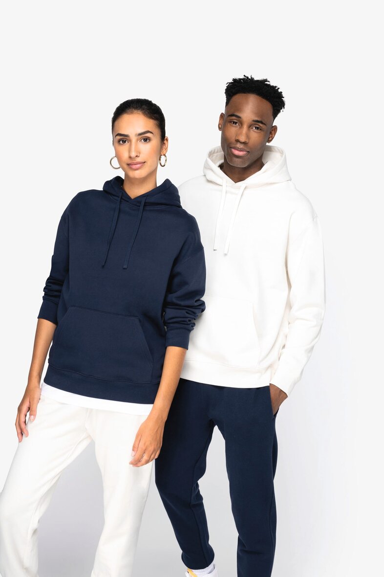 Native Spirit NS436 Umweltfreundliches Unisex Kapuzen-Sweatshirt mit hängenden Schultern aus gebürstetem Molton