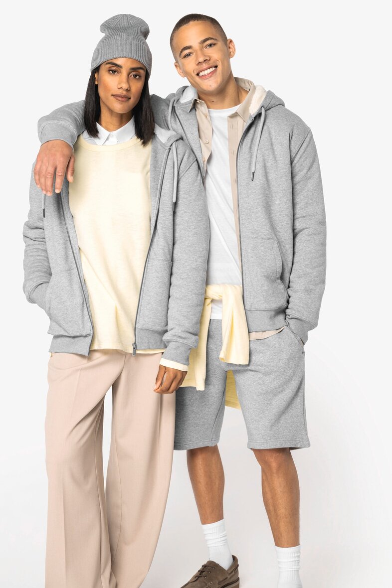 Native Spirit NS460 Umweltfreundliches Unisex-Sweatshirt mit Reißverschluss und Sherpa-Futter