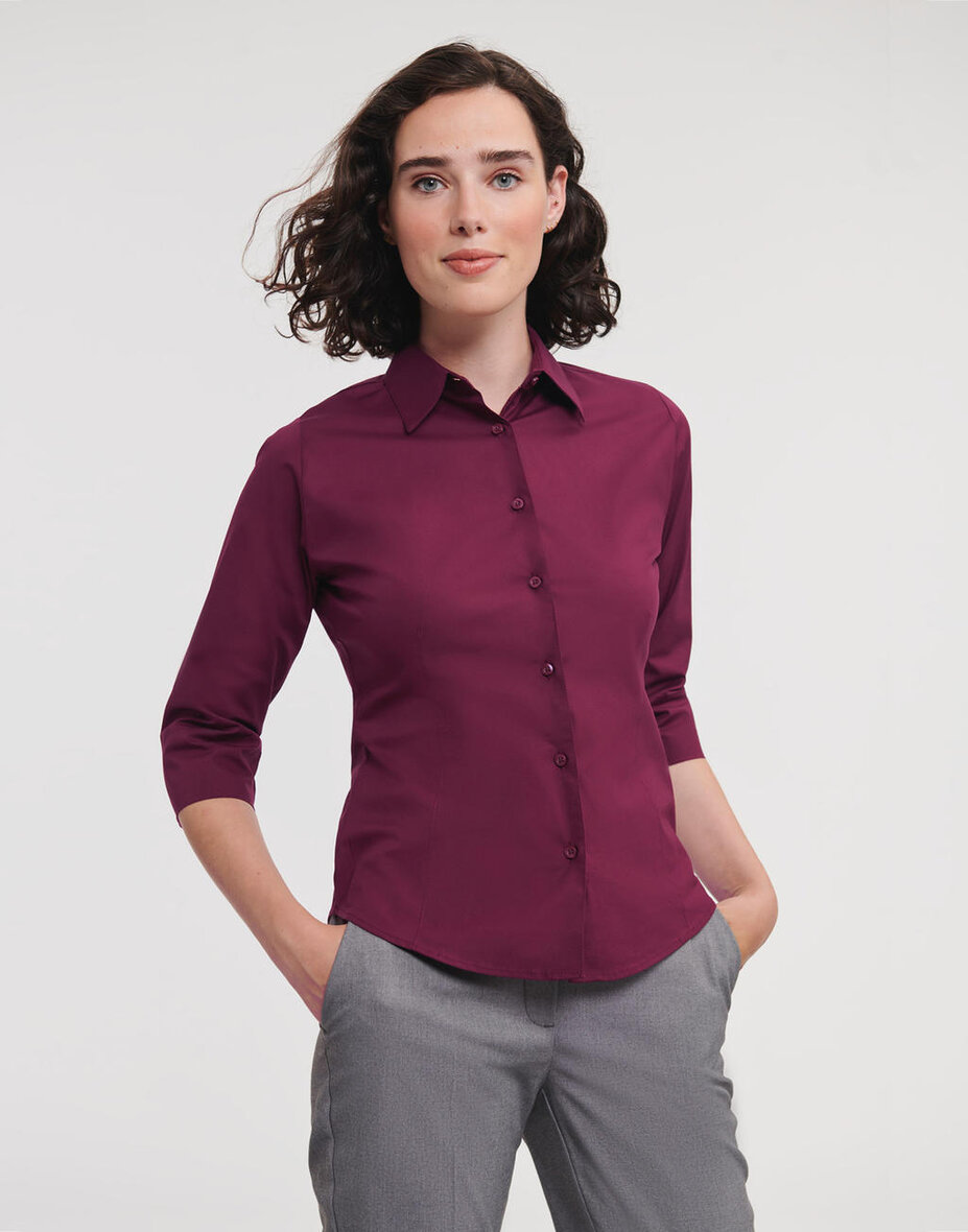 Russell R-946F-0 Ladies' 3/4 Sleeve Easy Care Fitted Shirt