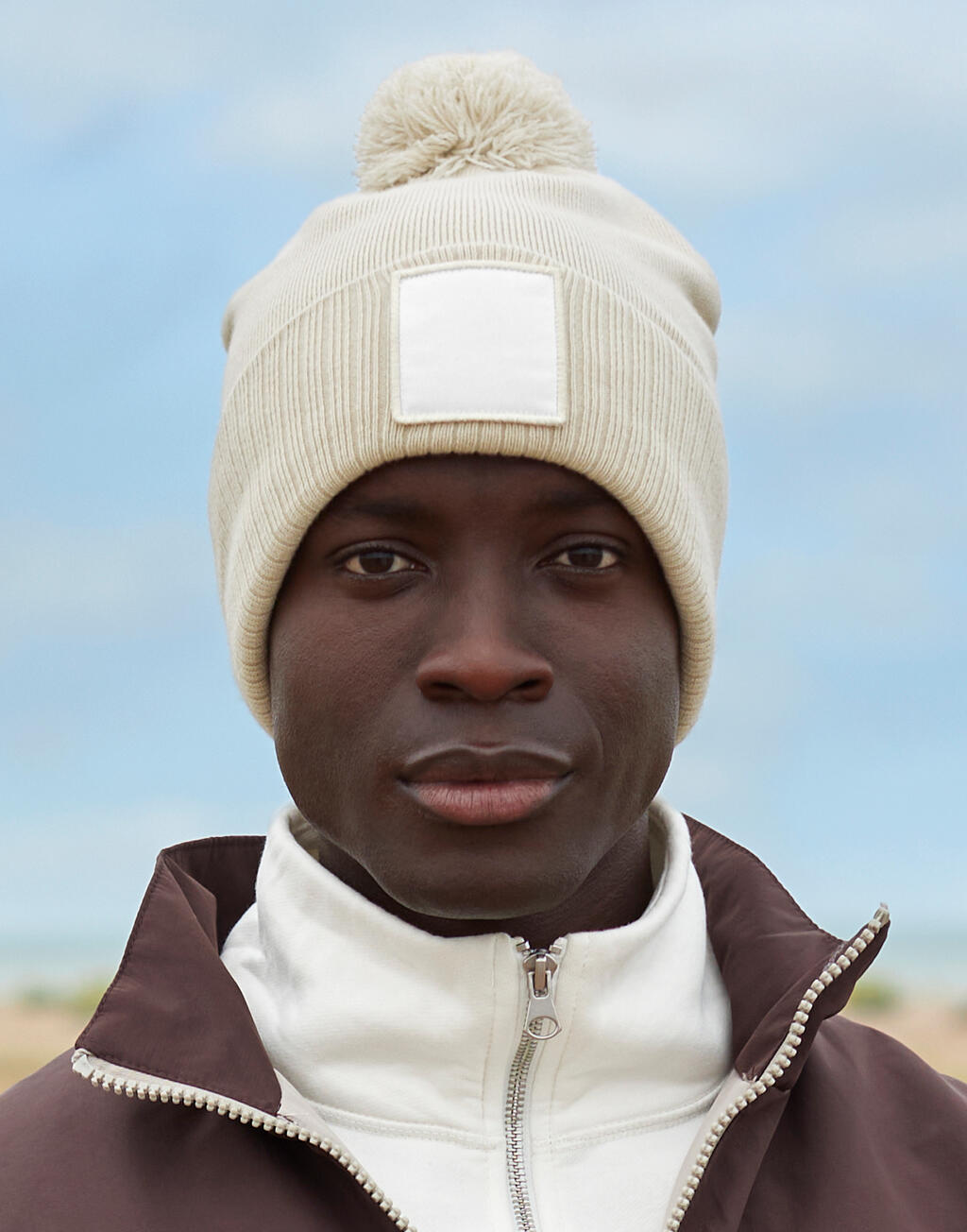 Beechfield B338R Appliqué Patch Pom Beanie