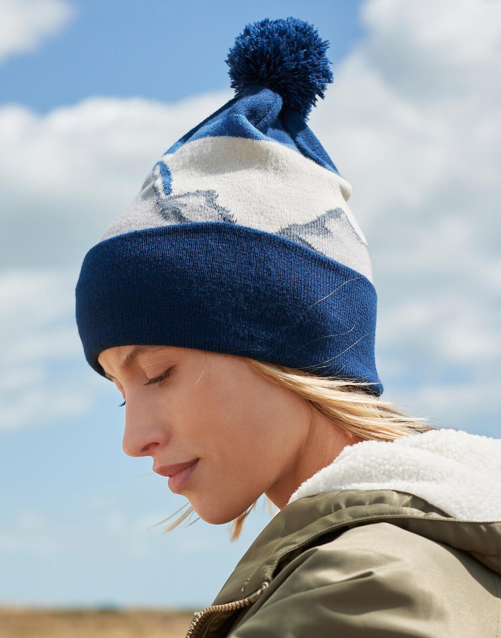 Beechfield B395R Mountain Peaks Pom Pom Beanie