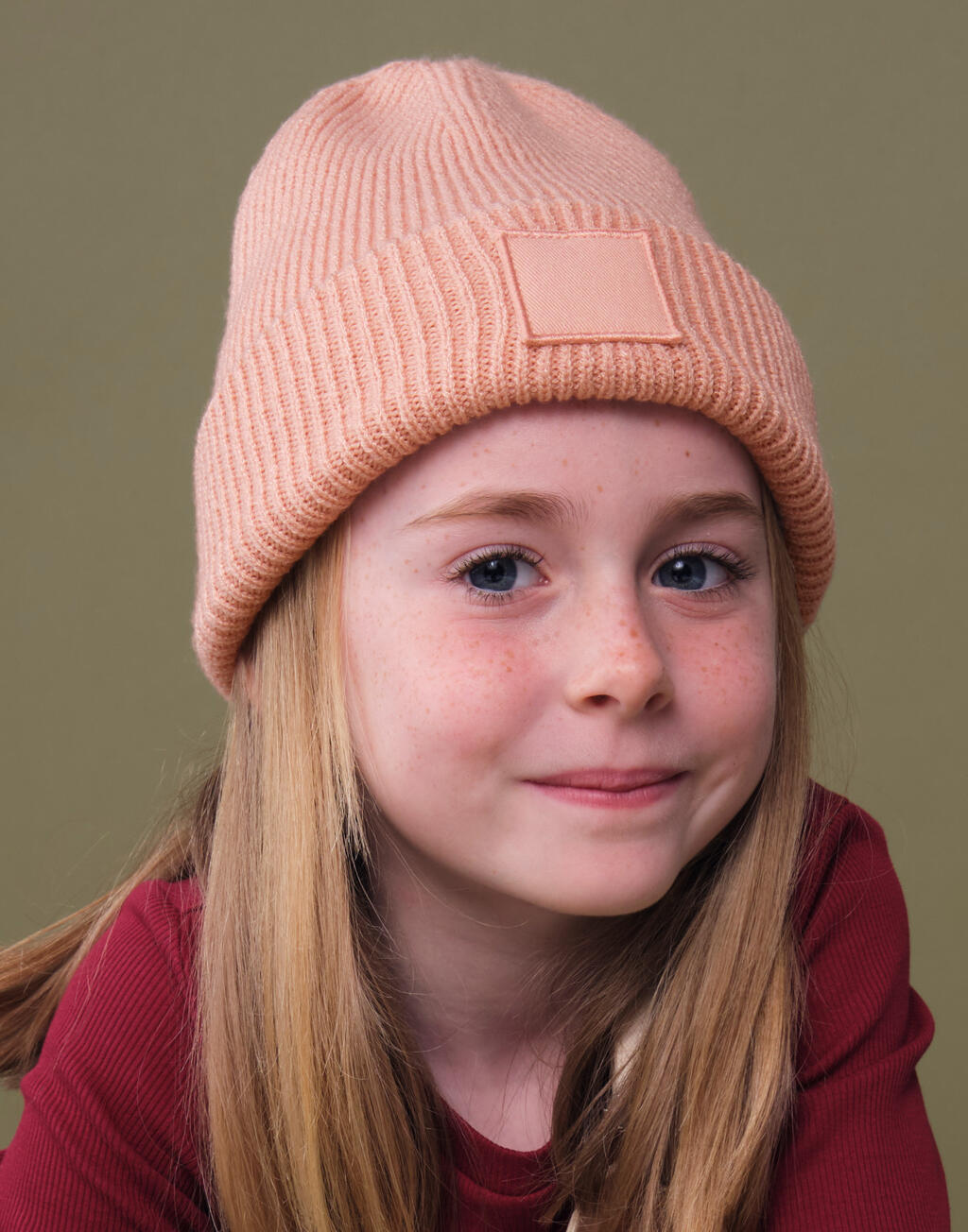Beechfield B336B Kids Deep Cuffed Tonal Patch Beanie