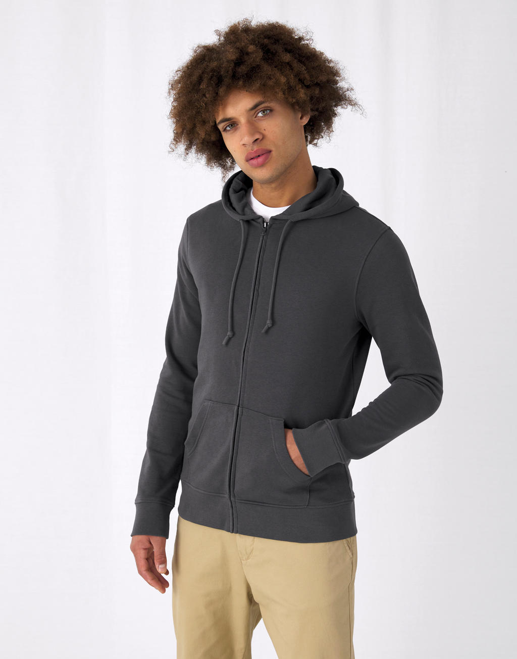 B&C WU35B Organic Zipped Hooded Faire B&C Collection