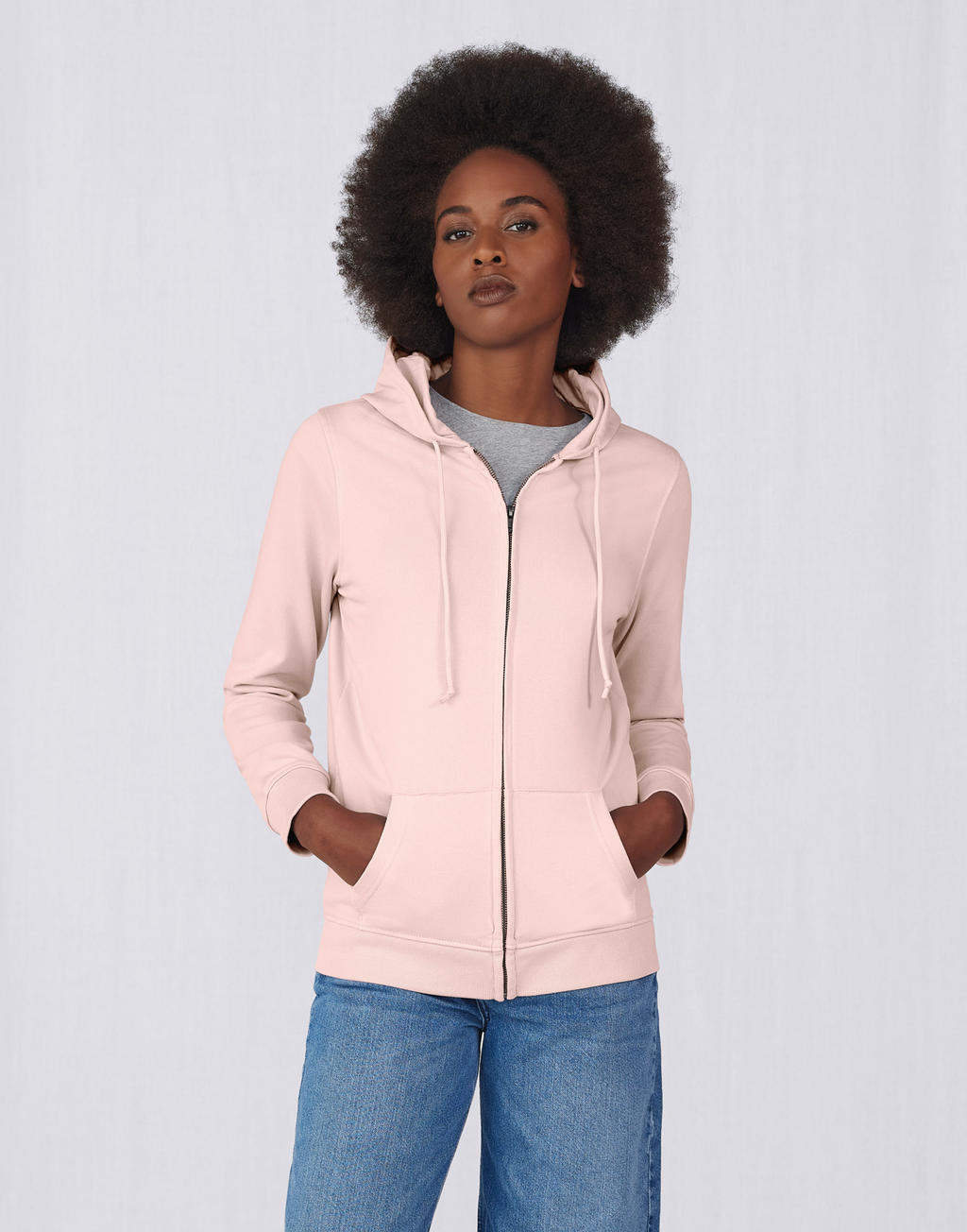B&C WW36B Organic Zipped Hooded /women