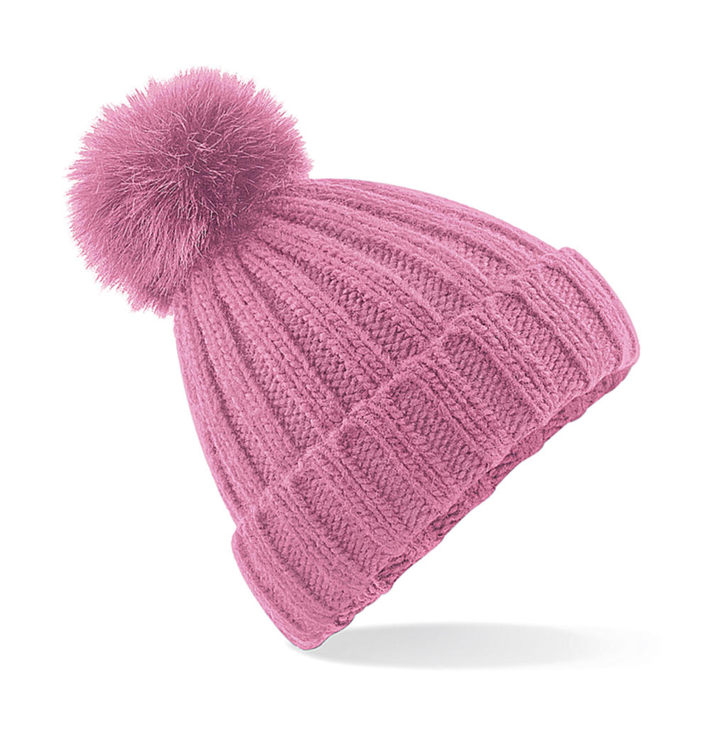 Beechfield B413 Verbier Fur Pop Pom Chunky Beanie