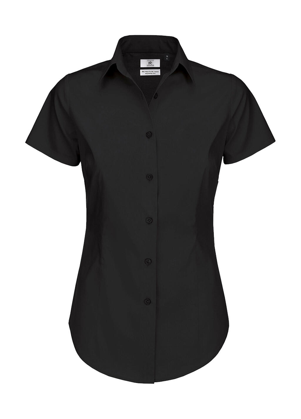 B&C SWP24 Black Tie SSL/women Poplin Shirt