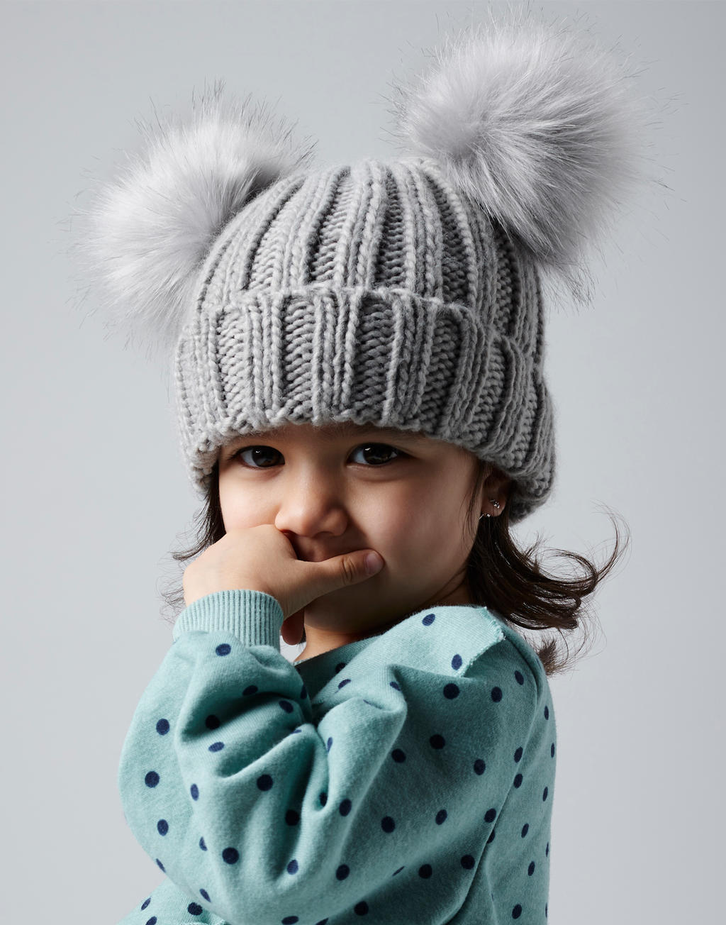 Beechfield B414a/B414b Infant/Junior Faux Fur Double Pom Pom Beanie
