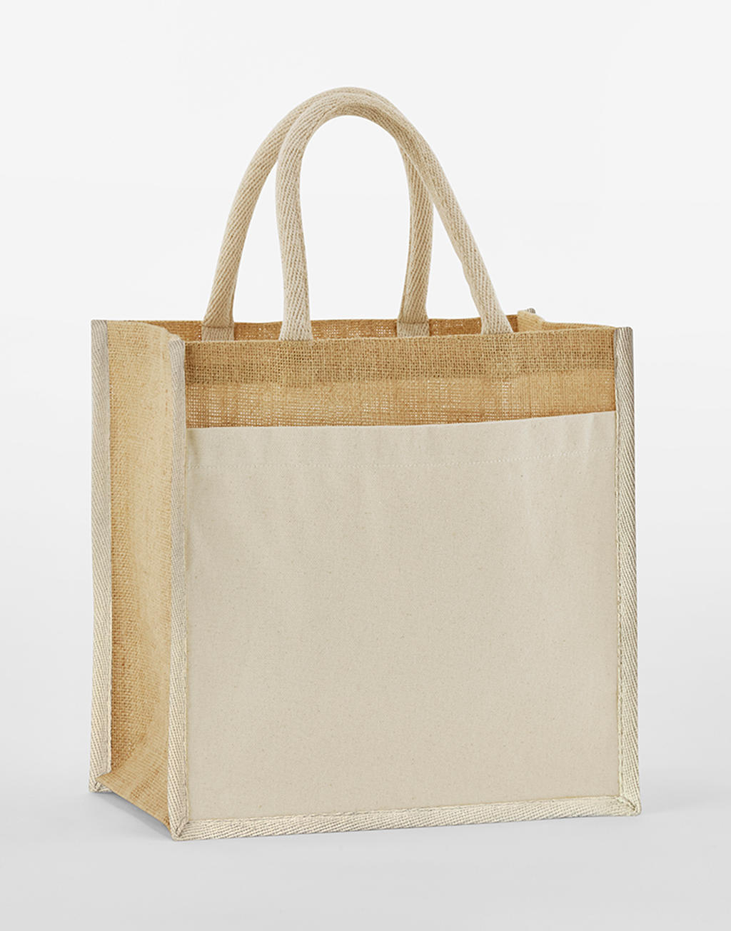 Westford Mill W483 Cotton Pocket Natural Starched Jute Midi Tote