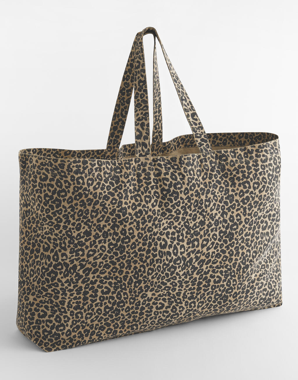 Westford Mill W336 Leopard Print Canvas Oversized Tote Bag