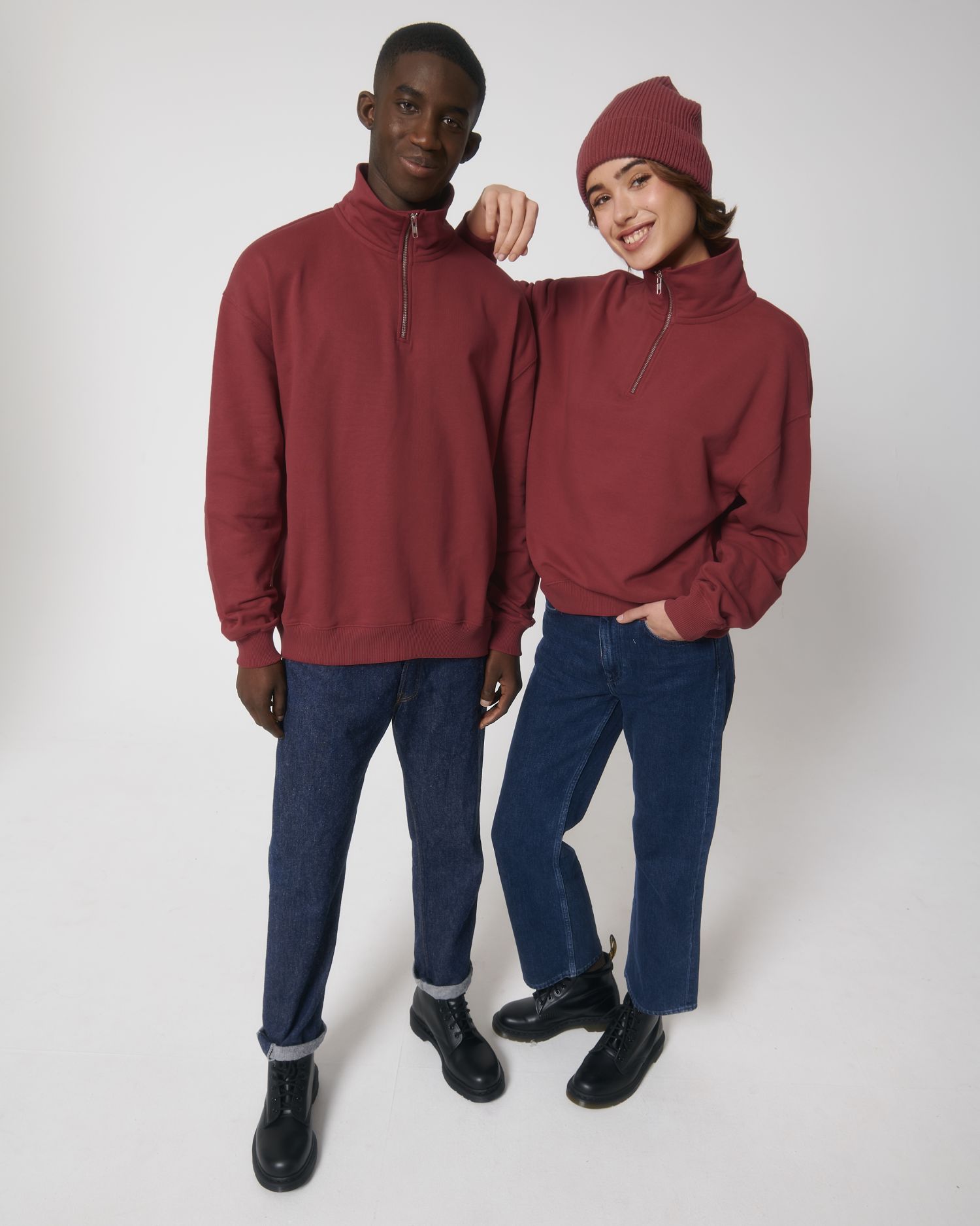 Stanley/Stella STSU795 Miller Dry Das Boxy Unisex-Sweatshirt mit kurzem Reißverschluss und trockenem Griff