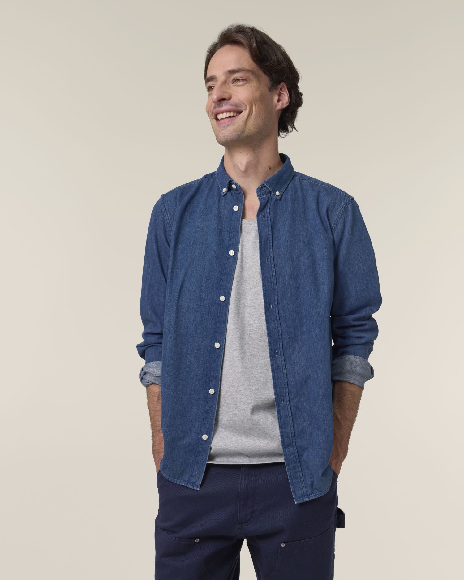 Stanley/Stella STWM967 Stanley Denim Shirt Das Herren-Jeanshemd