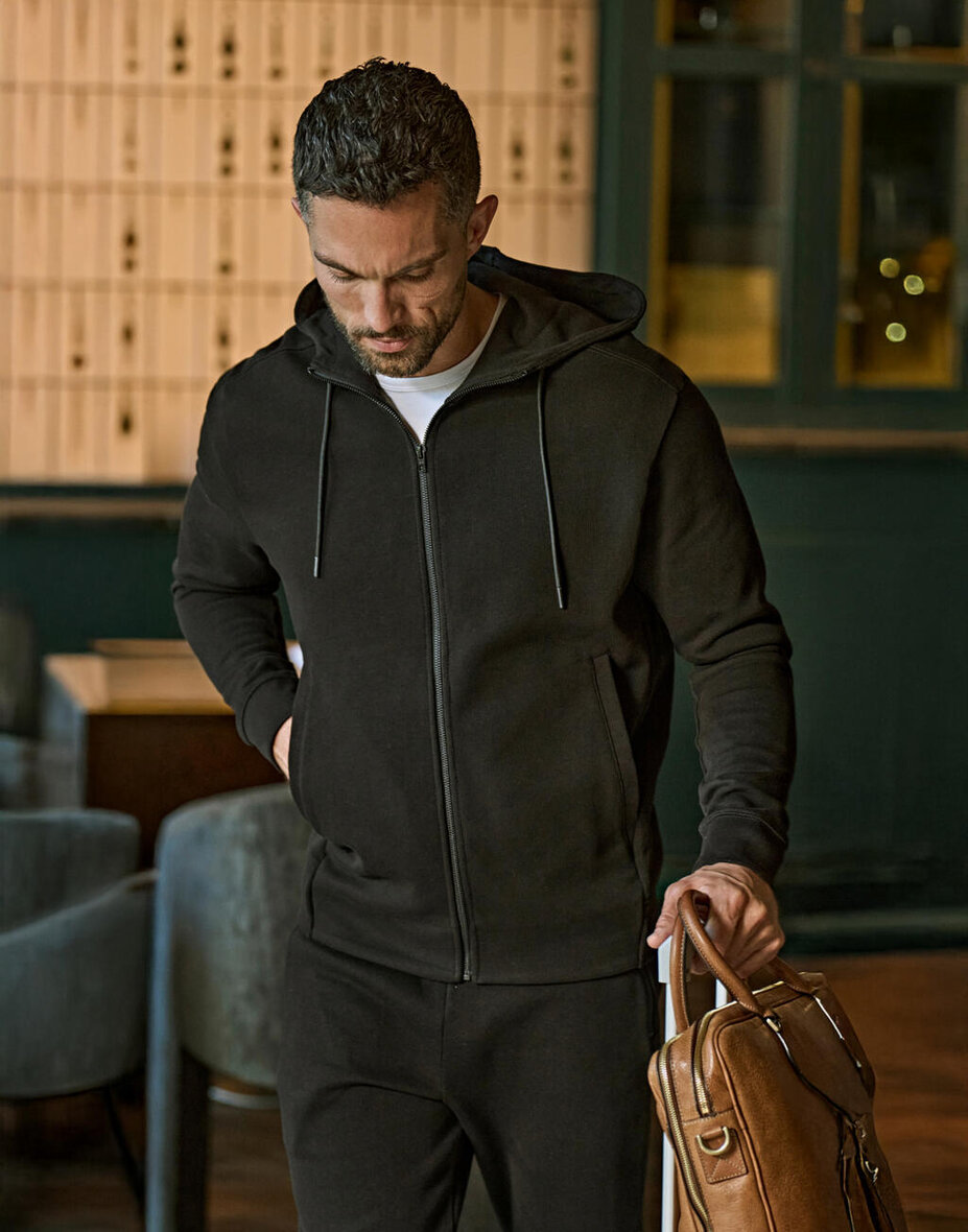 Tee Jays 5508 Ribbed Interlock Hooded Full Zip
