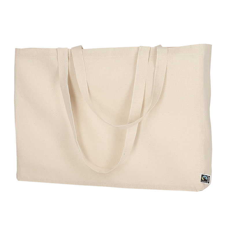 Texxilla T15014 Fair produzierte Cotton-Shopper Tasche mit zwei langen Henkeln, Boden- und Seitenfalte