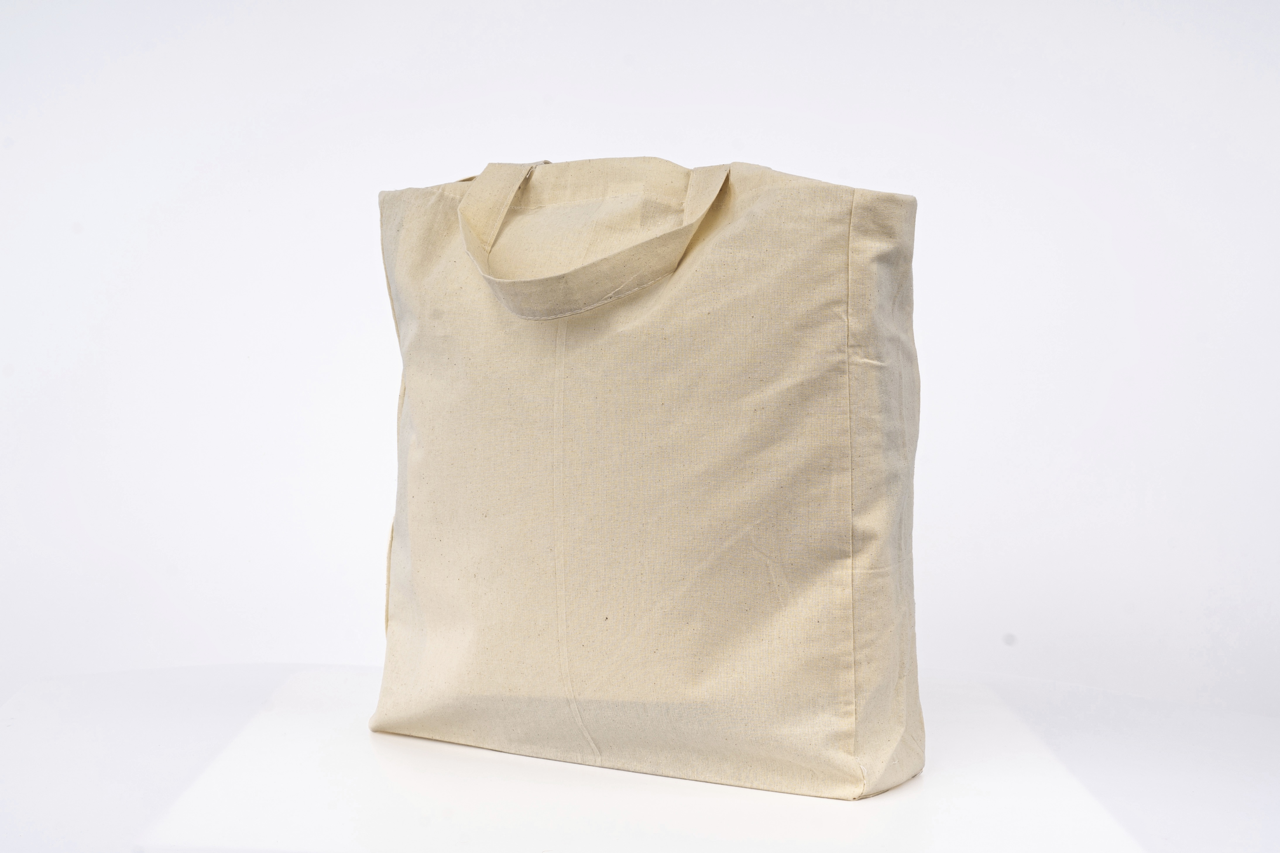 XT XT90N Klassische Baumwolltasche mit Boden- und Seitenfalte und kurzen Henkeln